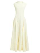 Matchesfashion.com Jil Sander - Gatsby Slit Hem Open Back Dress - Womens - Light Yellow