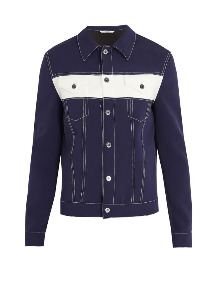 Valentino Contrast-panel Stretch-woven Jacket