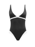 Matchesfashion.com Max Mara Beachwear - Zigrino Swimsuit - Womens - Black