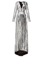 Matchesfashion.com Galvan - Stardust Sequinned Chiffon Gown - Womens - Silver