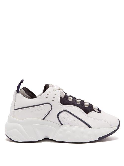Matchesfashion.com Acne Studios - Manhattan Leather Low Top Trainers - Womens - Black White