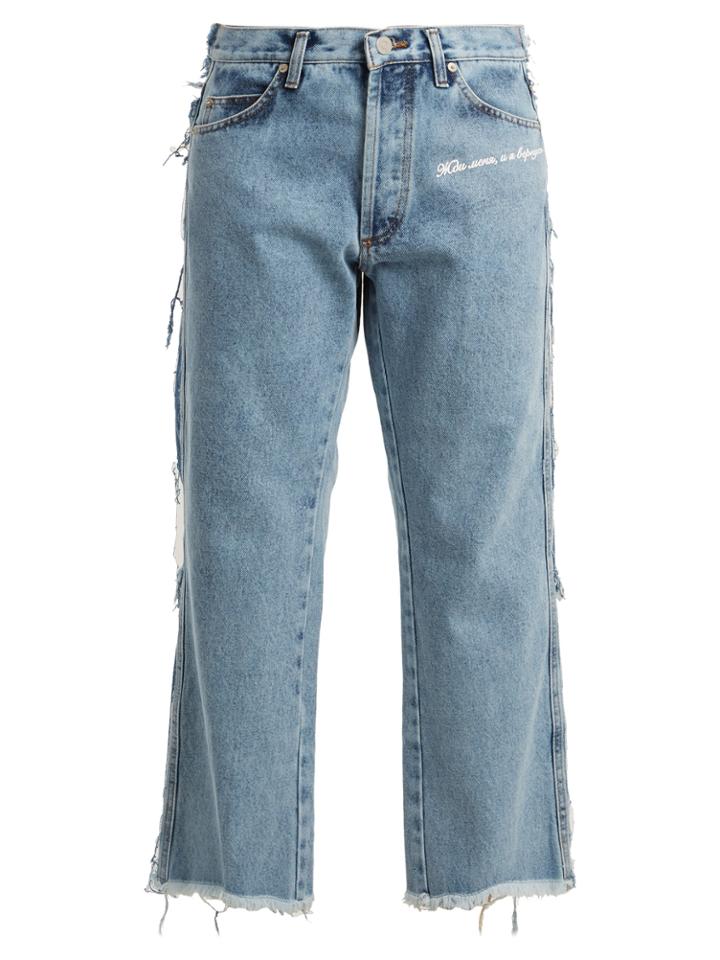 Natasha Zinko Mid-rise Straight-leg Frayed Jeans