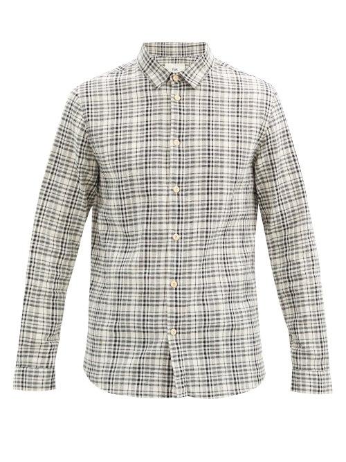 Matchesfashion.com Folk - Storm Checked Cotton-blend Shirt - Mens - White Black