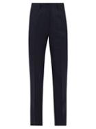 Matchesfashion.com Giuliva Heritage Collection - The Altea High-rise Linen-blend Trousers - Womens - Navy