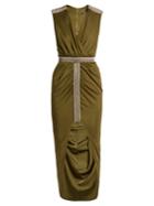 Balmain Wrap-front Embellished V-neck Dress