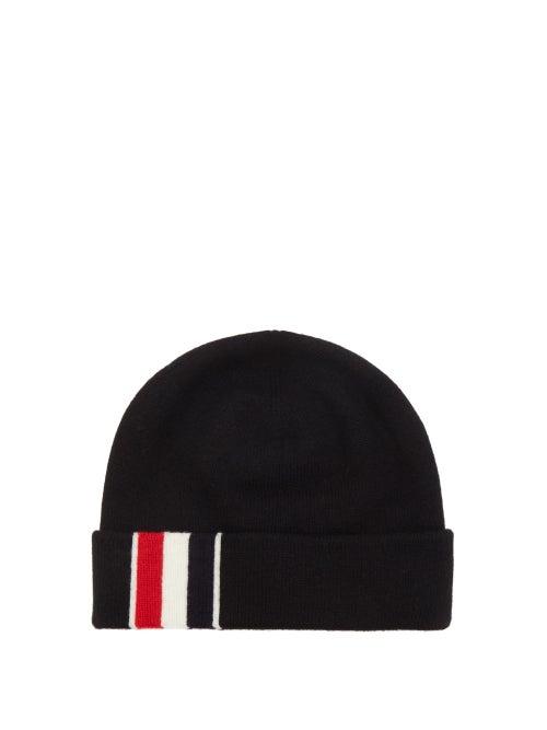 Thom Browne - Tricolour-intarsia Merino-wool Beanie Hat - Mens - Black