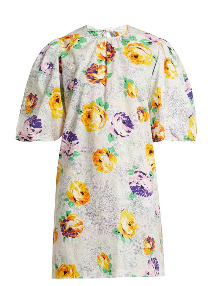 Msgm Printed Cotton-poplin Dress