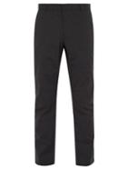 Matchesfashion.com Lanvin - Checked Slim Leg Cotton Blend Biker Trousers - Mens - Dark Grey