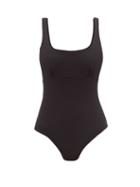 Matchesfashion.com Casa Raki - Carolina Square-neck Pebbled-effect Swimsuit - Womens - Black