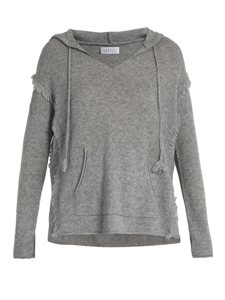 Velvet By Graham & Spencer Jacqueline Hooded Cashmere Top