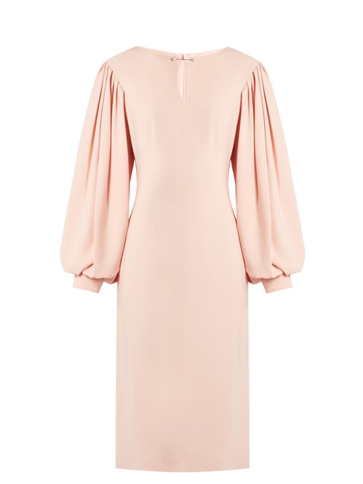 Osman Maddy Balloon-sleeved Crepe Midi Dress