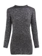 Matchesfashion.com Saint Laurent - Sequinned Knitted Mini Dress - Womens - Silver