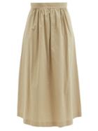 A.p.c. - Ravena Cotton-poplin Midi Skirt - Womens - Camel