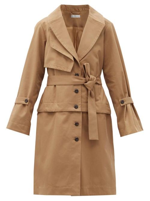 Matchesfashion.com Palmer//harding - Cebus Detachable-hem Cotton-gabardine Trench Coat - Womens - Camel