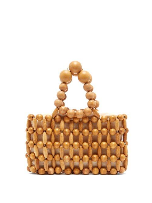 Matchesfashion.com Cult Gaia - Cora Bamboo Beaded Bag - Womens - Light Brown