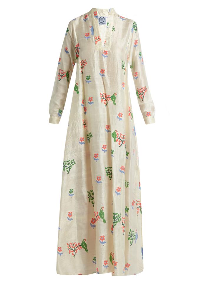 Thierry Colson Parvati Floral-print Silk Kaftan