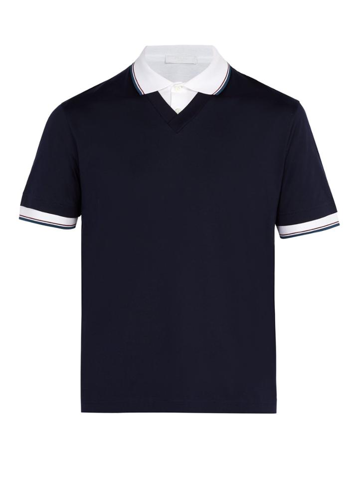 Prada Double-layered Cotton Polo Shirt