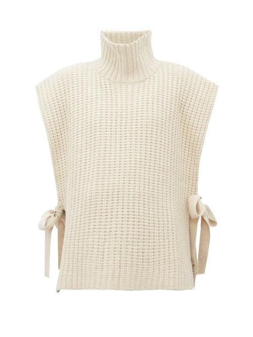 Matchesfashion.com See By Chlo - Side Tie Ribbed High Neck Sweater - Womens - Ivory