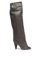 Matchesfashion.com Isabel Marant - Lacine Over The Knee Leather Boots - Womens - Grey