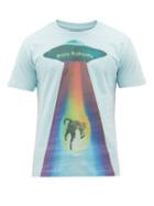 Matchesfashion.com Paco Rabanne - Ufo Logo-print Cotton T-shirt - Mens - Blue