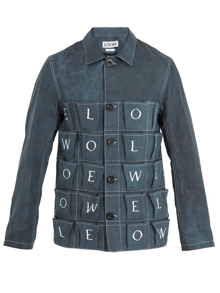 Loewe Logo-print Linen-blend Jacket