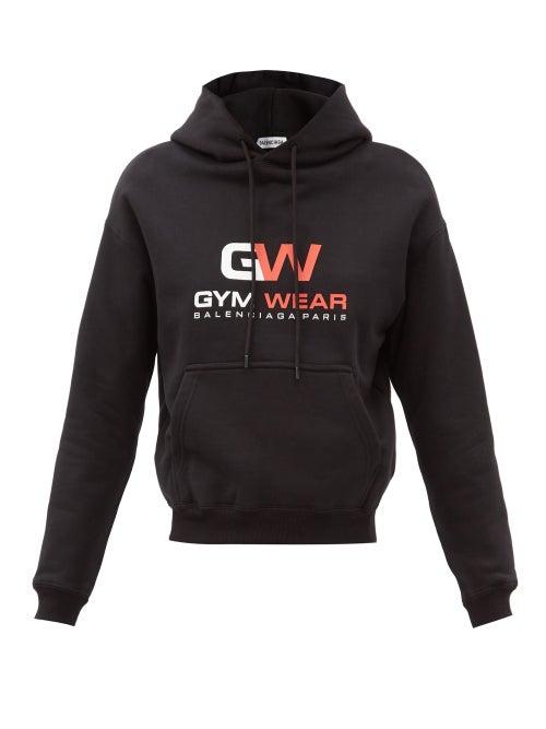 Matchesfashion.com Balenciaga - Gym Wear Cotton-jersey Hooded Sweatshirt - Womens - Black