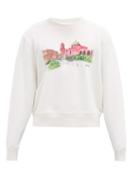 Matchesfashion.com Amiri - Hotel-print Cotton-jersey Sweatshirt - Mens - White