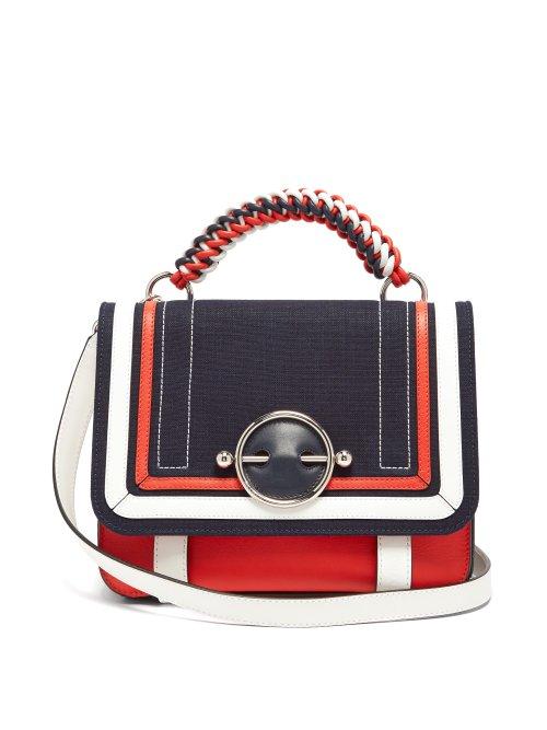 Matchesfashion.com Jw Anderson - Disc Braided Top Handle Leather Bag - Womens - Red Multi