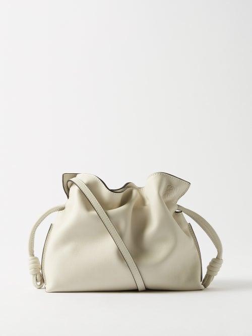 Loewe - Flamenco Mini Leather Clutch - Womens - White