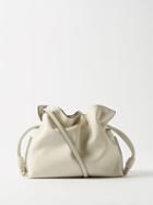 Loewe - Flamenco Mini Leather Clutch - Womens - White