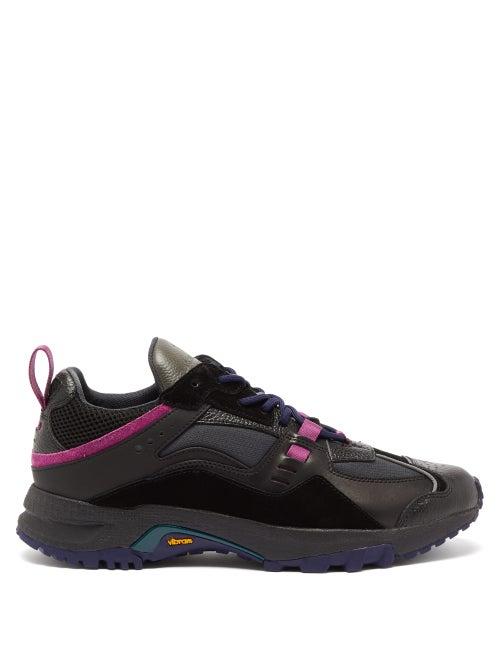 Matchesfashion.com Marcelo Burlon - Panelled Leather And Suede Vibram Trainers - Mens - Black Multi