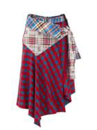 Matchesfashion.com Marques'almeida - Upcycled Asymmetric Cotton Midi Skirt - Womens - Multi