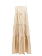 Matchesfashion.com Matteau - Tiered Cotton Sundress - Womens - Beige