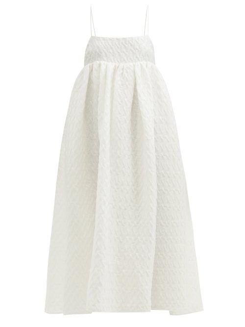 Matchesfashion.com Cecilie Bahnsen - Beth Square-neck Cloqu Dress - Womens - White