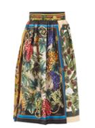 Matchesfashion.com Dolce & Gabbana - Into The Woods Printed Silk-twill Skirt - Womens - Multi