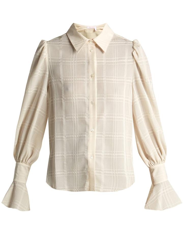 See By Chloé Checked Flared-cuff Shirt