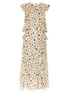 Alexander Mcqueen Obsession-print Ruffle-trimmed Crepe Dress
