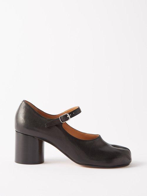 Maison Margiela - Tabi 60 Leather Mary Jane Pumps - Womens - Black