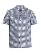 Giorgio Armani Geometric-print Short-sleeved Cotton Shirt