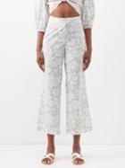 Loup Charmant - Faja High-waisted Cotton Trousers - Womens - Floral