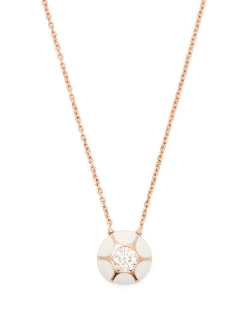 Matchesfashion.com Selim Mouzannar - Sea Flowers 18kt Rose Gold & Diamond Necklace - Womens - White