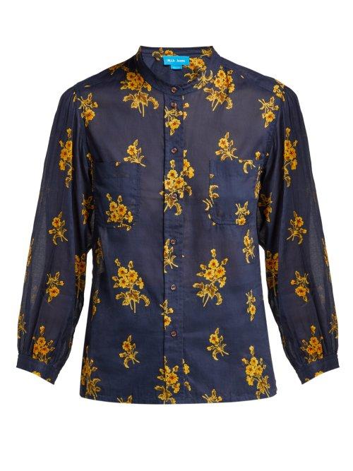 Matchesfashion.com M.i.h Jeans - Lili Floral Cotton Shirt - Womens - Navy Print