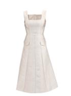 Emilia Wickstead - Petra Square-neck Cloqu Midi Dress - Womens - Rose Gold