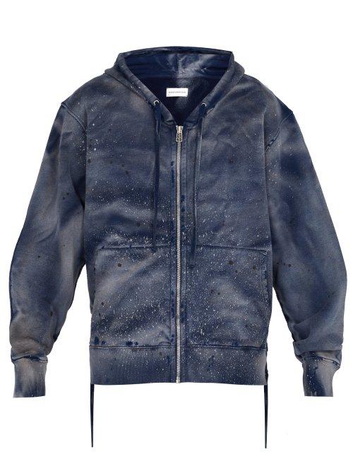 Matchesfashion.com Faith Connexion - Tie Dye Zip Through Hooded Sweatshirt - Mens - Blue