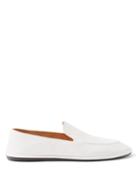 The Row - Canal Grained-leather Loafers - Womens - White