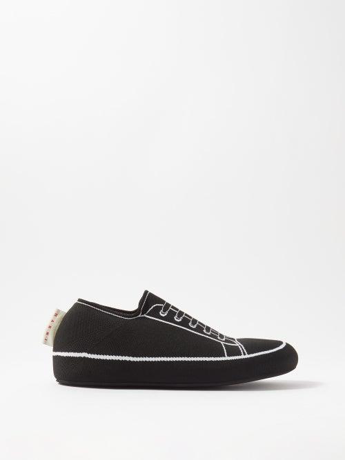Marni - Jacquard Canvas Trainers - Mens - Black White