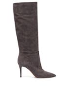 Matchesfashion.com Gianvito Rossi - Slouchy 85 Knee High Suede Boots - Womens - Grey