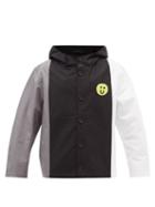 3man - Face-patch Hooded Cotton-poplin Parka - Mens - Black Grey