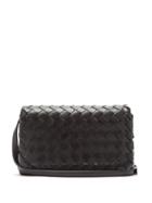 Matchesfashion.com Bottega Veneta - Intrecciato Leather Cross-body Bag - Womens - Black