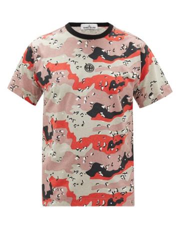 Matchesfashion.com Stone Island - Desert Camo-print Cotton-jersey T-shirt - Mens - Pink